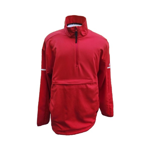 adidas Other - Adidas Men Size Large Pull Over Quarter Zip Jacket Red with White Logo
